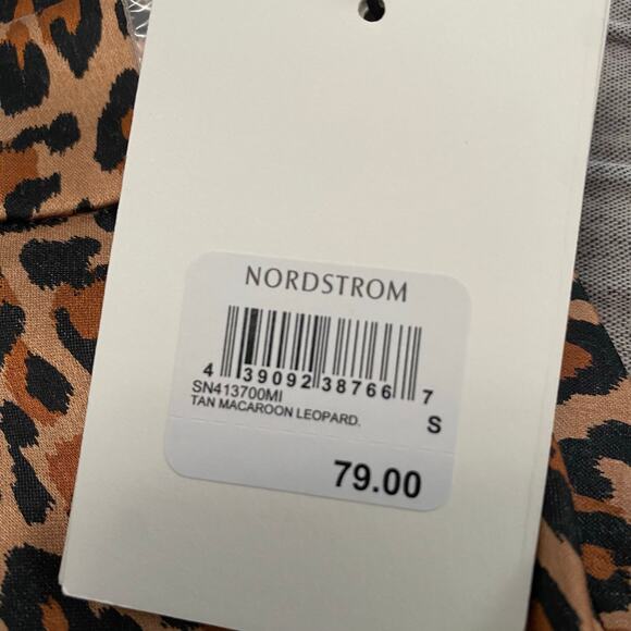 Something Navy Leopard Print Midi Slip Skirt Size Small Old Money Mob Wife Silky - Picture 7 of 10